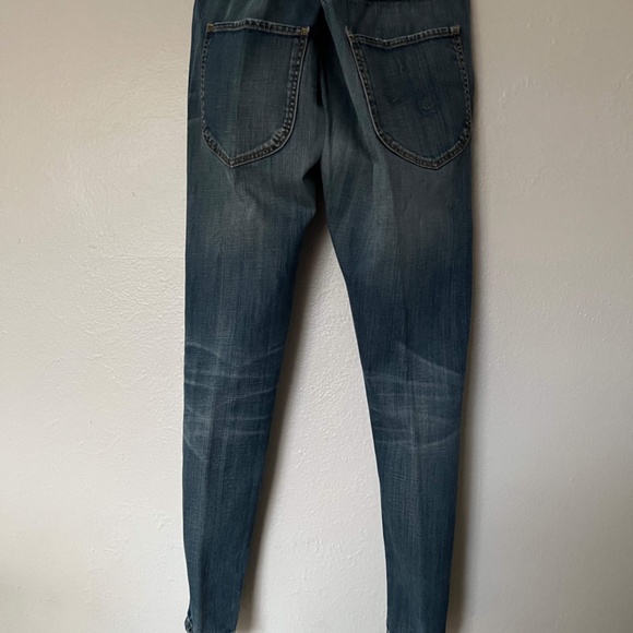 R13 CrossOver Asymmetric Denim Slouchy Stretch Jeans - Picture 11 of 16